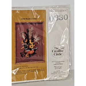 Vintage Creative Circle Duck Decoy Crewel Embroidery Kit 0330 12x16" 1983 NEW